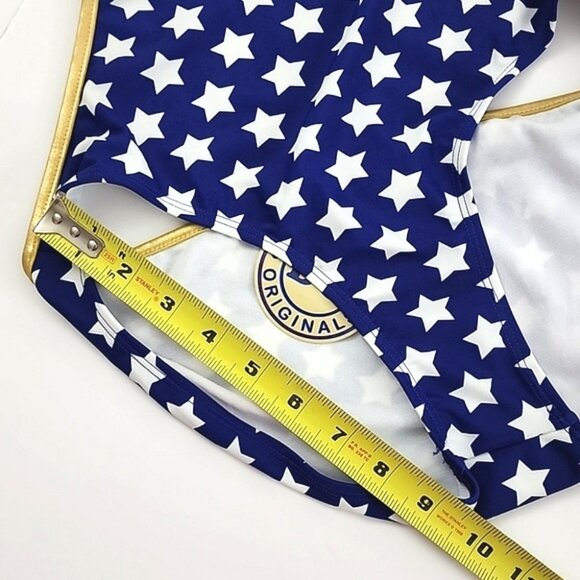 Wonder Woman One Piece DC Comics Red Blue Star Monokini Bathing Swimsuit Sz M - Picture 16 of 16